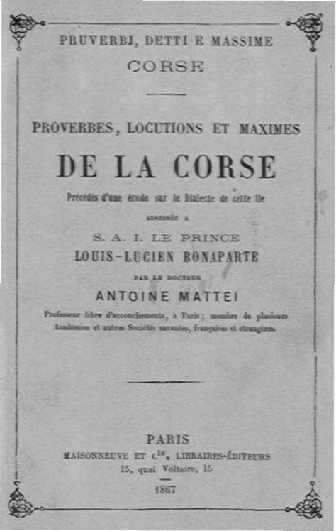 >Proverbes, locutions et maximes de la Corse