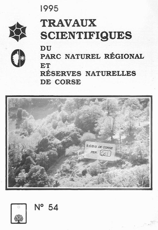 Travaux Scientifiques du Parc Naturel Régional et des Réserves Naturelles de Corse 1995 - n° 54