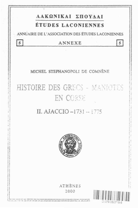 >Histoire Grecs-Maniotes en Corse