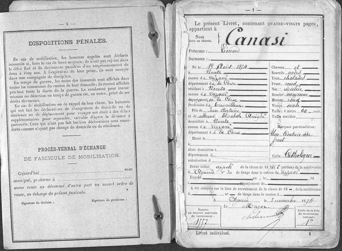 Carnets du 173ème régiment d'infanterie (Joseph-Antoine Canasi)