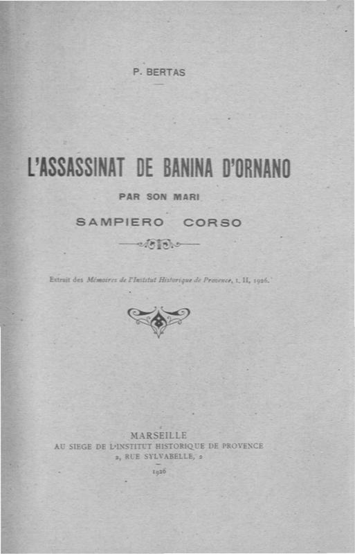 >L'assassinat de Banina d'Ornano par son mari Sampiero Corso