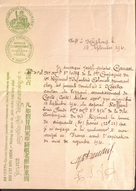 Dossier militaire (Joseph-Antoine Canasi)