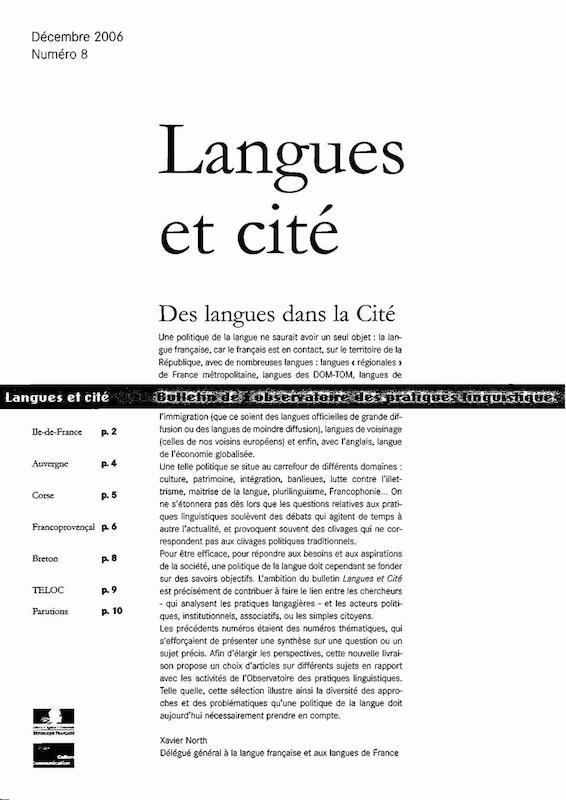 >Langues et cité