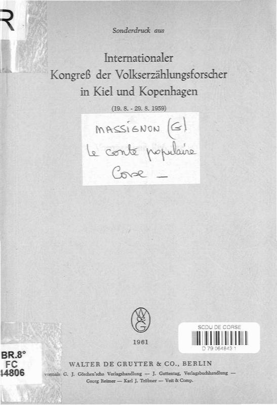 >Le conte populaire corse