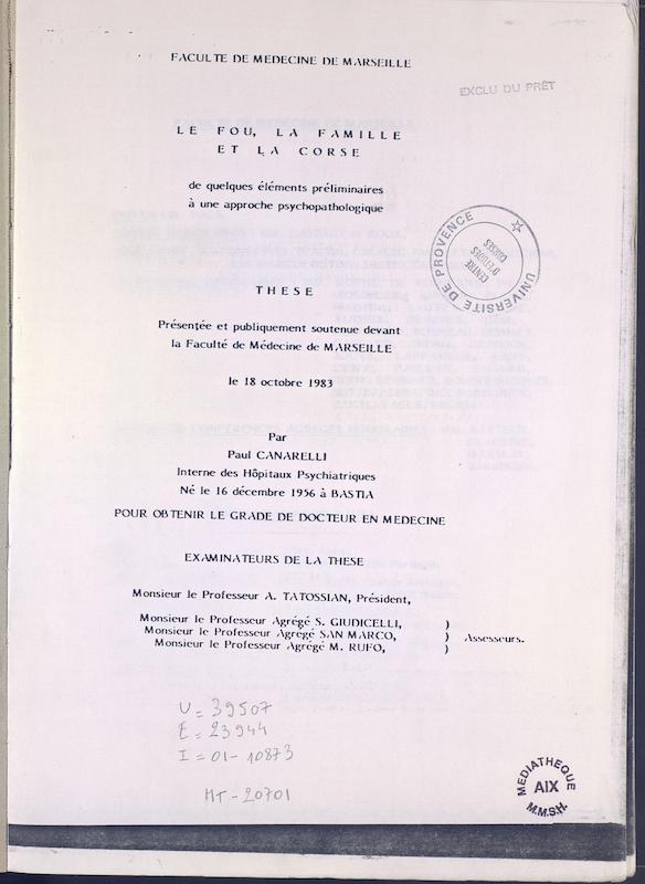 >Le fou, la famille et la Corse