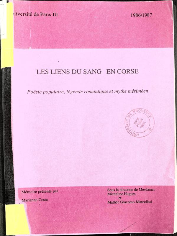 >Les liens du sang en Corse