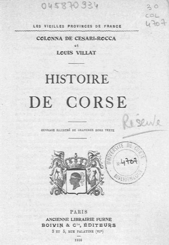 >Histoire de Corse