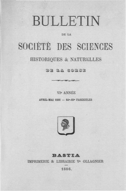 >Bulletin de la Société des sciences historiques et naturelles de la Corse