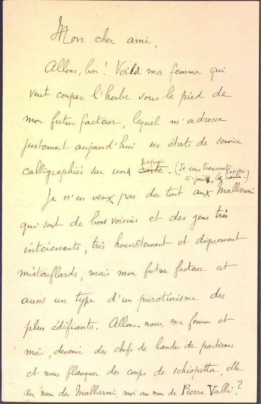 Correspondance de John-Antoine Nau à Toussaint Luca (24 janvier 1913)