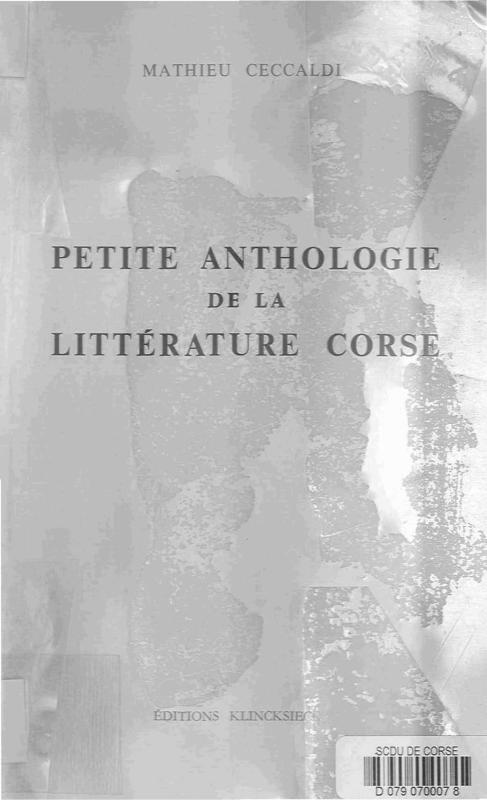 >Petite anthologie de la littérature corse