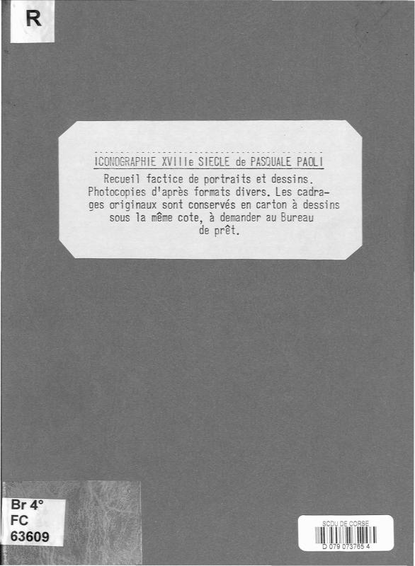 >Iconographie XVIIIème siècle de Pasquale Paoli