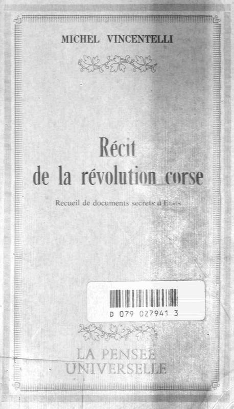 >Récit de la révolution corse