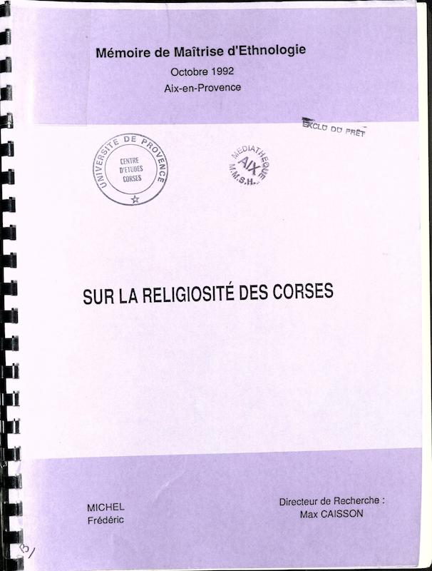 >Sur la religiosité des Corses