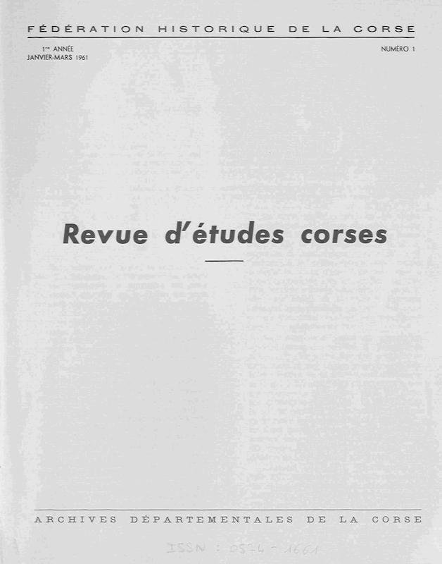 >Fédération historique de la Corse n°1