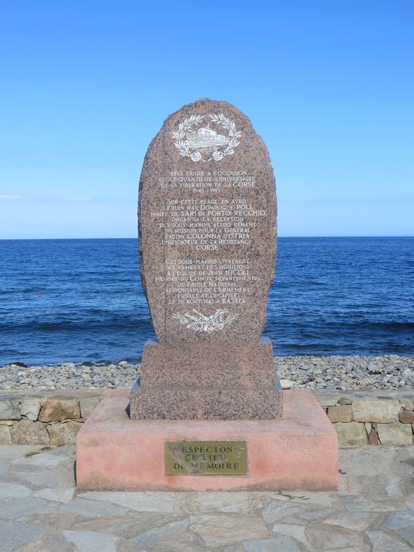 Monument commémoratif du cinquantième anniversaire de la libération de la Corse (Marina)