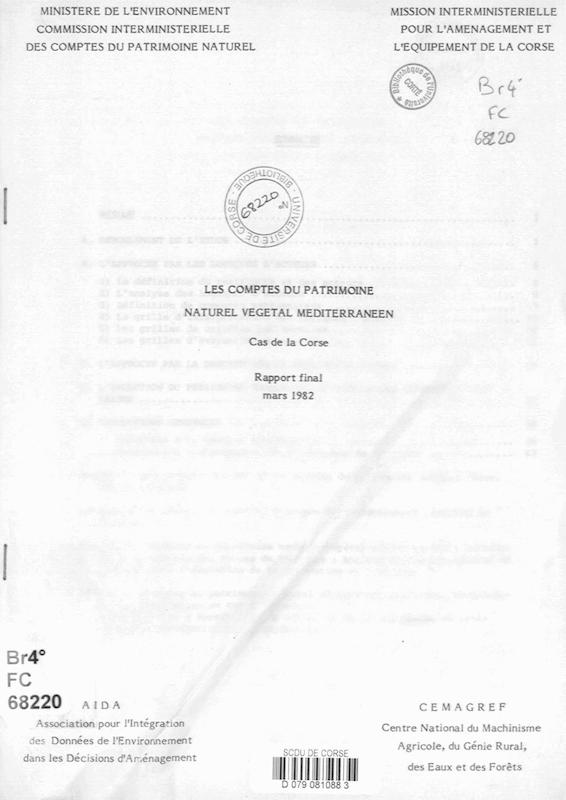 >Les Comptes du patrimoine naturel végétal méditerranéen