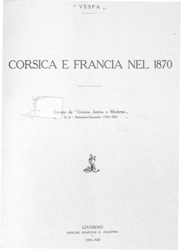 >Corsica e Francia nel 1870