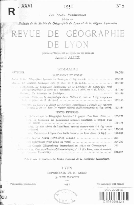 >Revue de géographie de Lyon