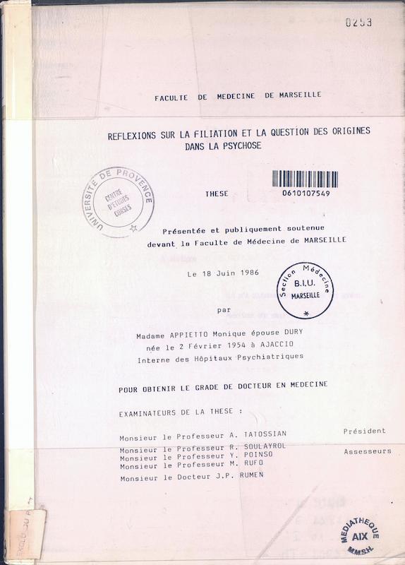Réflexions sur la filiation et la question des origines dans la psychose