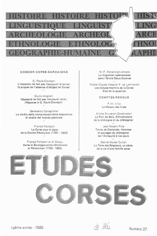 >Études Corses n°27