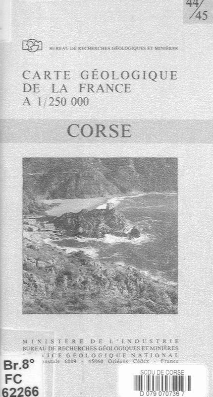 >Carte géologique de la France à 1 / 250 000 - Corse