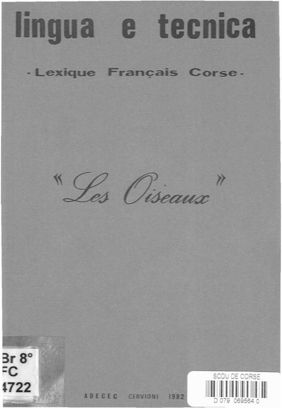 >Lexique français-corse : les oiseaux
