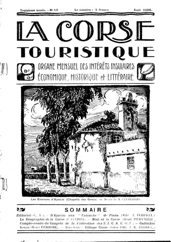 >La Corse touristique. Août 1926