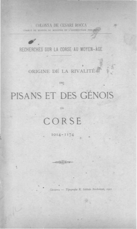 >Origine des rivalités entre Pisans et Génois