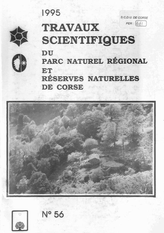 >Travaux Scientifiques du Parc Naturel Régional et des Réserves Naturelles de Corse 1995 - n° 56