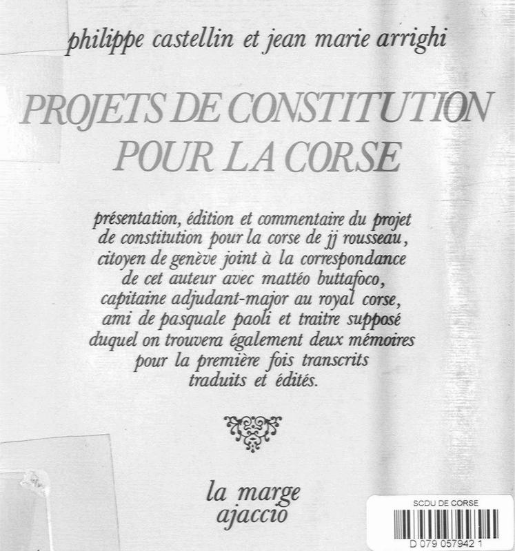 >Projets de Constitution pour la Corse