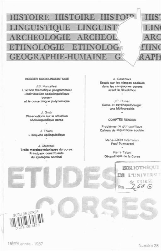 >Études Corses n°28
