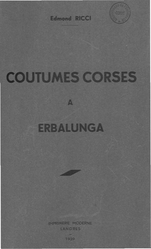 >Coutumes corses à Erbalunga