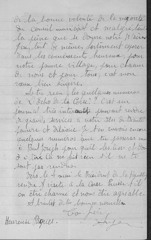 Correspondances familiales : Lettres de Joseph-Antoine Canasi à ses frères