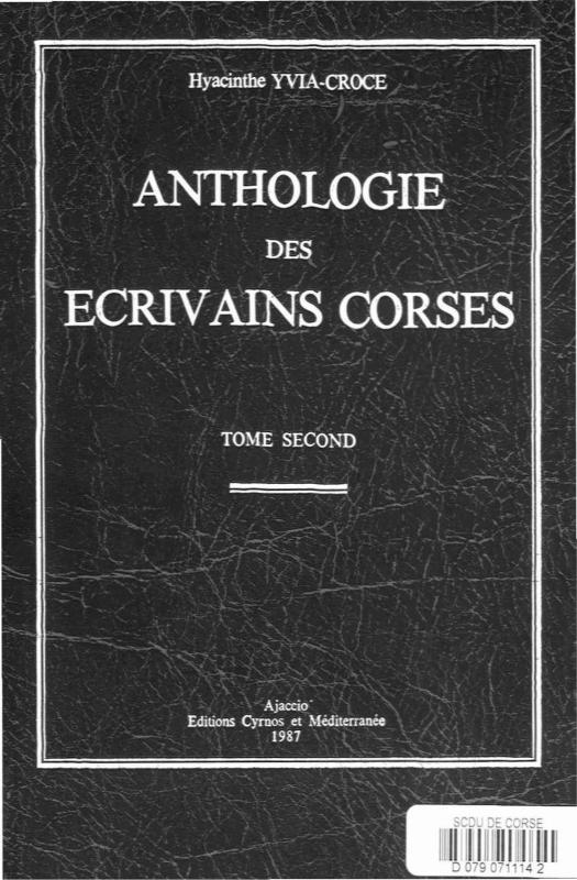 >Anthologie des écrivains corses