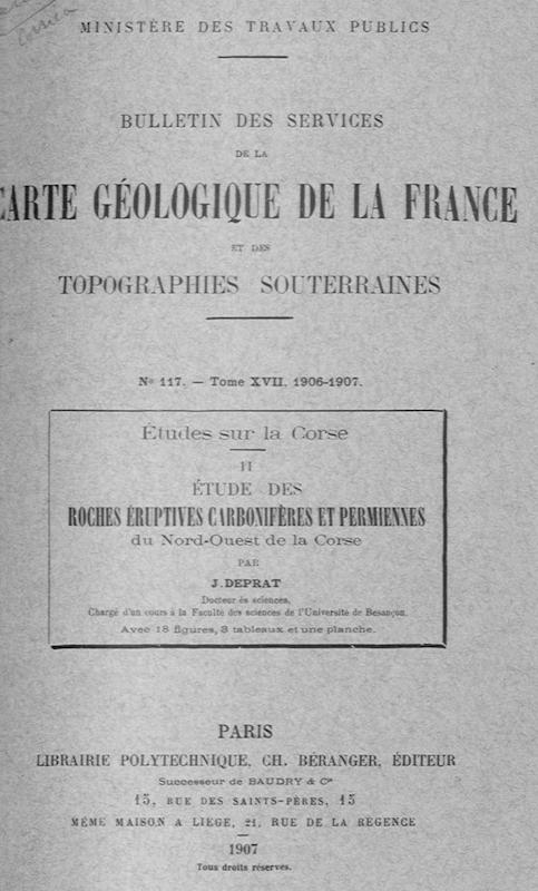 >Bulletin des Services de la Carte Géologique de la France et des Topographies Souterraines, n°117