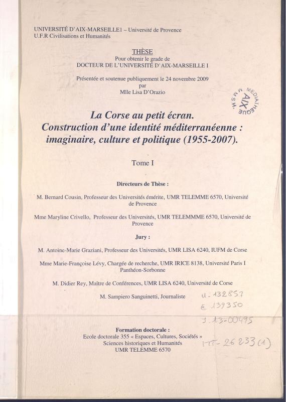 >La Corse au petit écran