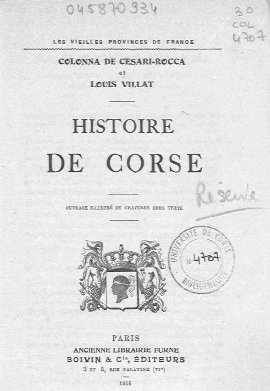 >Histoire de Corse