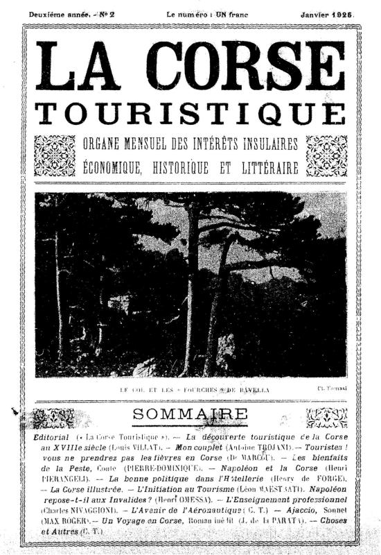 >La Corse touristique. Janvier 1925