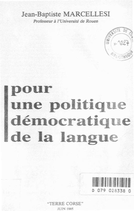 >Pour une politique démocratique de la langue
