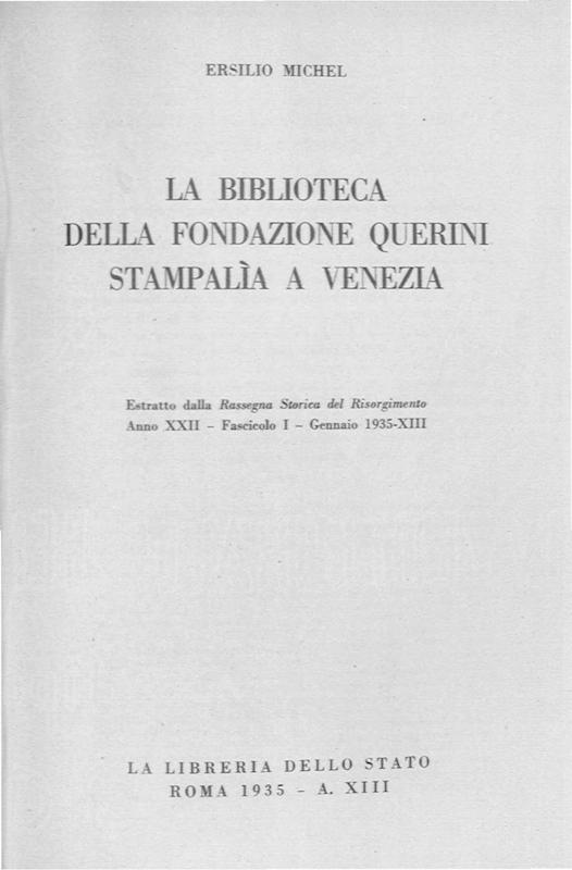 >La Biblioteca della fondazione Querini Stampalià a Venezia