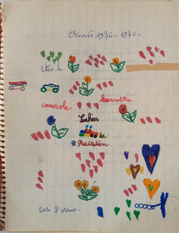 Cahier de poésie de l'élève C. C. (1975-1976)