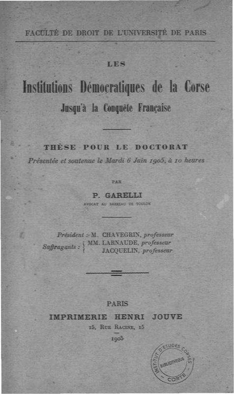 >Les institutions démocratiques de la Corse