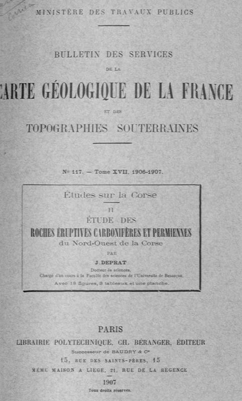 >Bulletin des Services de la Carte Géologique de la France et des Topographies Souterraines, n°117