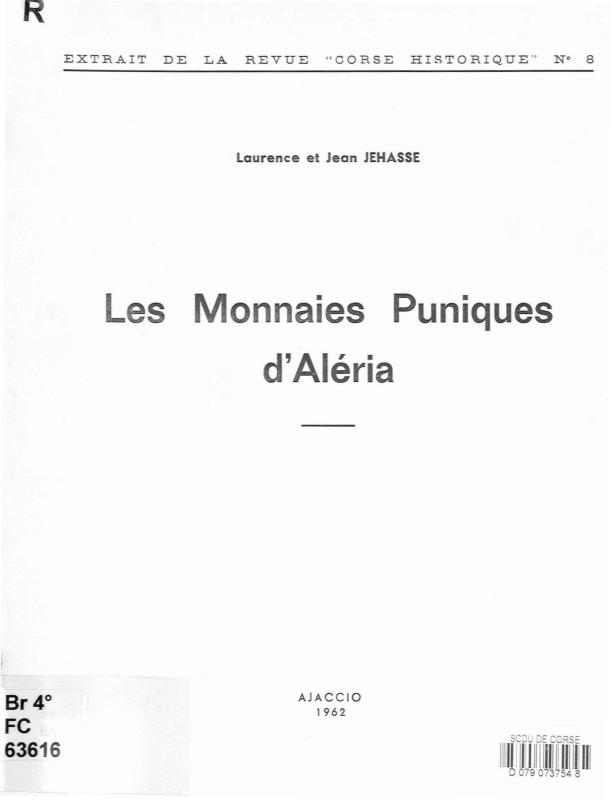 >Les Monnaies puniques d'Aléria