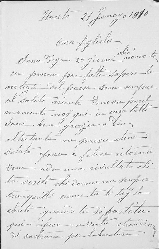 Correspondances familiales : Léonard Canasi à son fils Joseph-Antoine