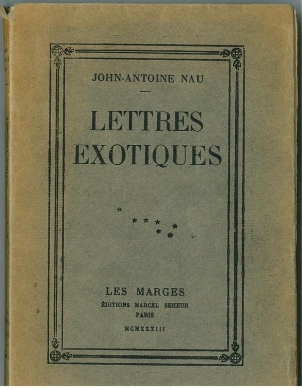 Lettres exotiques, Les Marges, éd. Marcel Seheur, 1933
