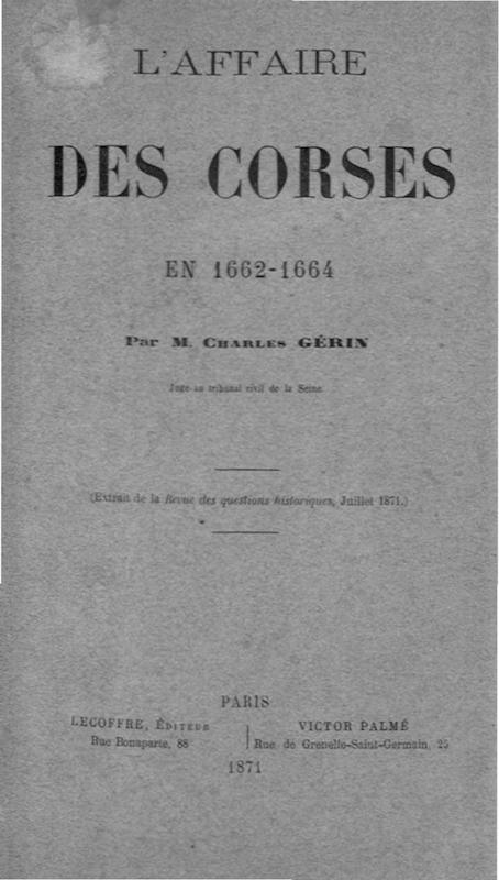 >L'affaire des Corses en 1662-1664