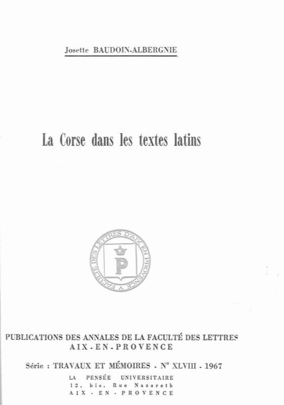 >La Corse dans les textes latins