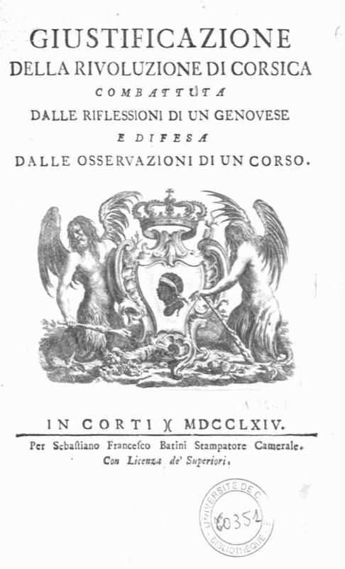 >Giustificazione della Rivoluzione di Corsica