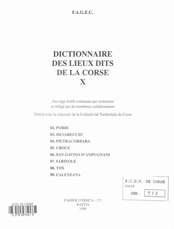 >Cahiers Corsica N°171